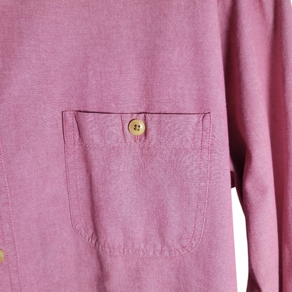 J. Crew men's pink button down cotton chambray shirt size XL